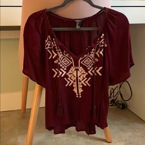 Maroon forever 21 top
